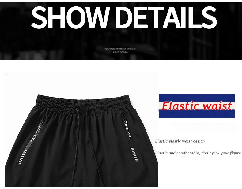 Men Plus Size Shorts Summer Pants Work Trousers Men Quick-drying Loose Fit Sports Fitness Sweatpants