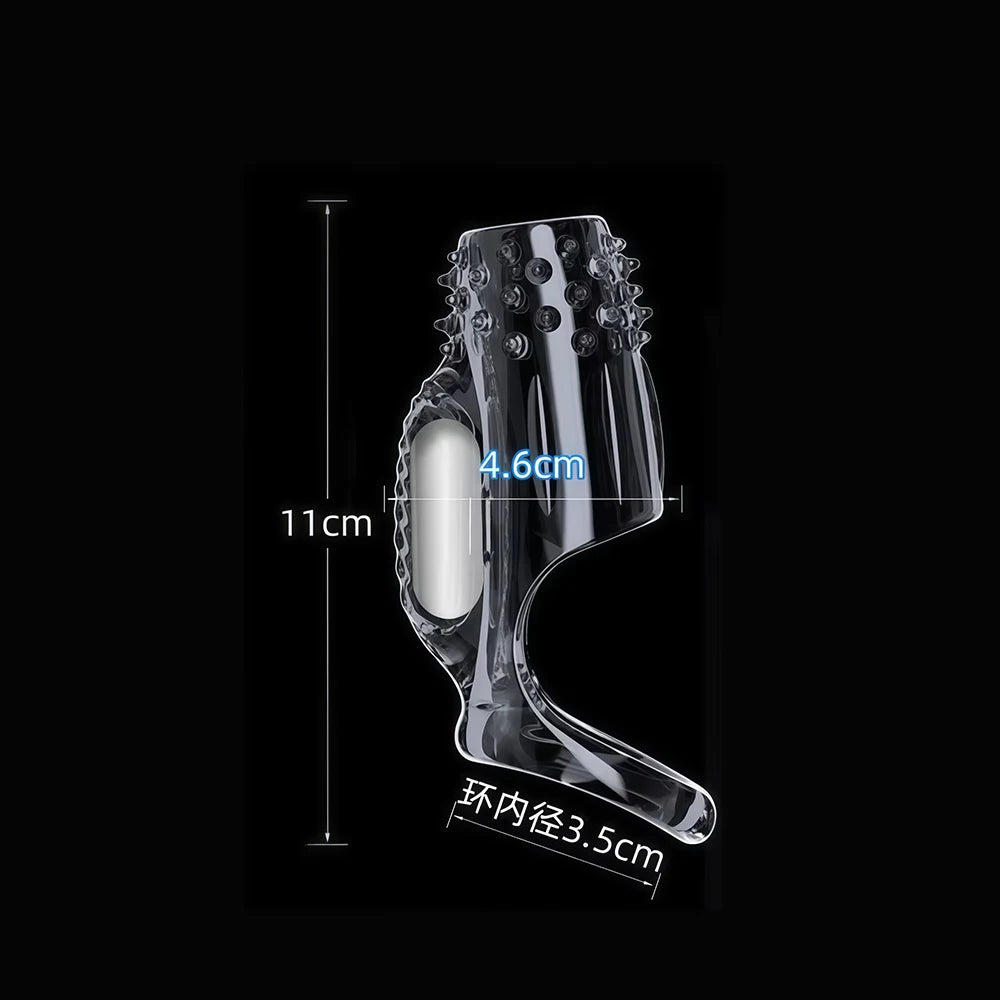 Vibrator Penis Sleeve Cock Ring Ejaculation Extender for Penis Testicles G Spot Stimulation Couples Adult Sex Toys for Men Women
