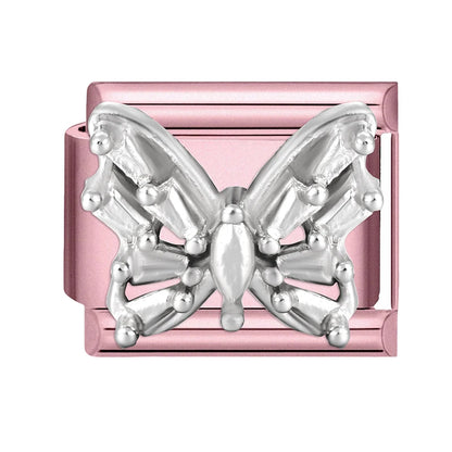 Pink Color Y2K Butterfly Star Bow Rabbit Heart Pendant Italian Charm Links Fit 9mm Stainless Steel Bracelet DIY Making Gifts