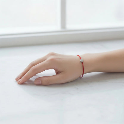 La Monada Red Thread For Hand Women's 925 Sterling Silver Bracelets Square Zircon Red String Rope Jewelry Bracelets For Women