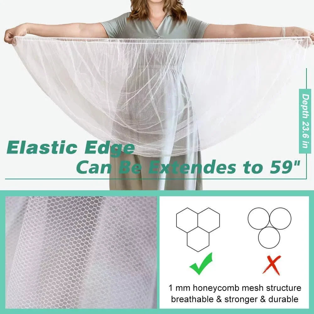 Portable Mini Crib Mosquito Net with Elastic Edge Fine Mesh Washable Bug Net Cover for Stroller And Bassinet