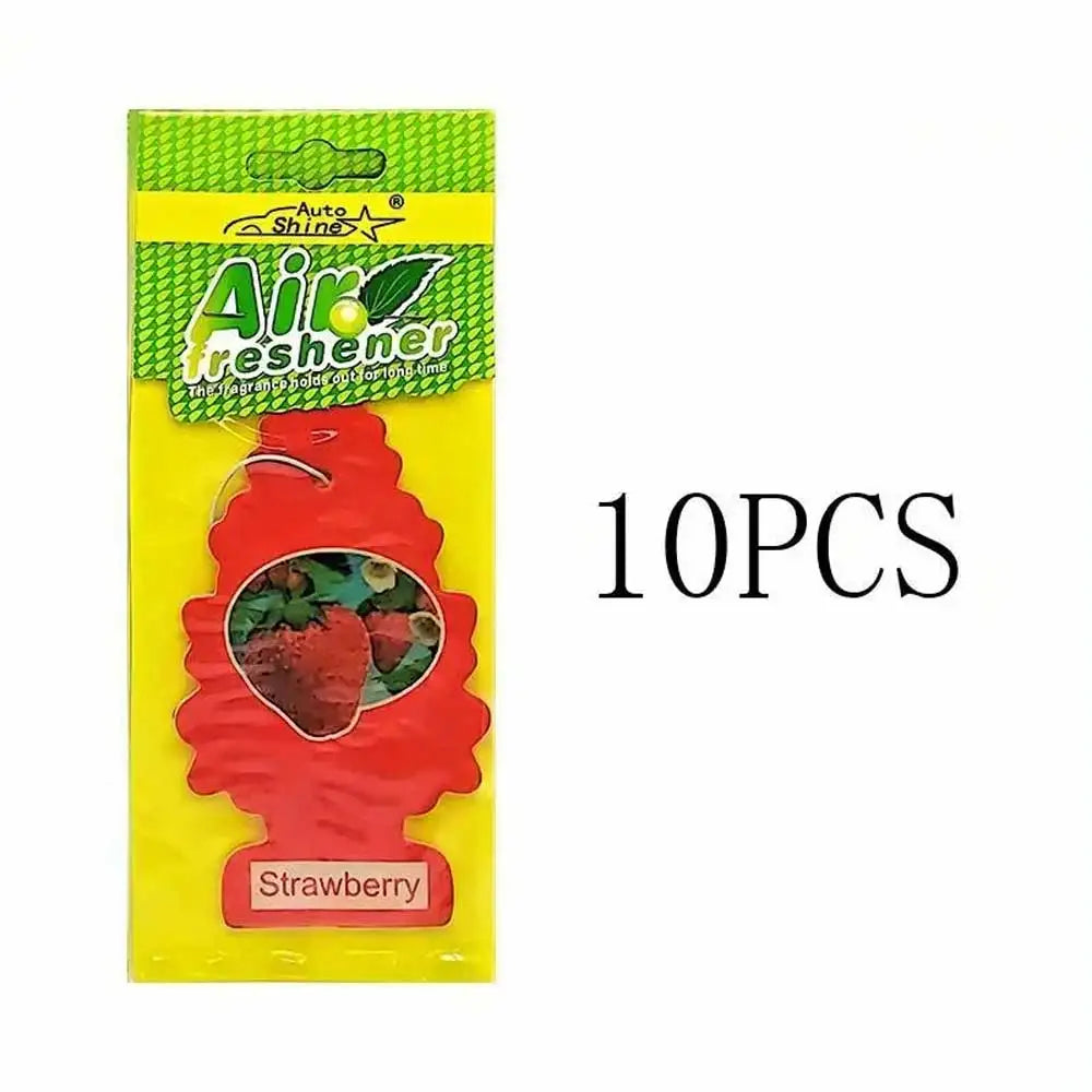 3-80pcs Christmas Tree Car Air Freshener Natural Aromatherapy Tea Paper Hanging Perfume Vanilla Auto Parts Interior