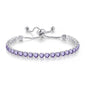 Adjustable Colorful Birthstone Tennis Bracelets for Women 4MM Crystal Bangle Female Hand Chain Trend Jewelry Accessories H133