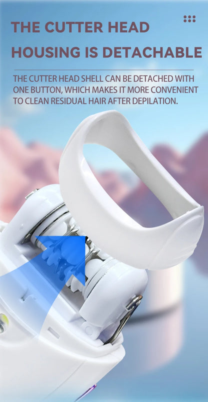 Kemei KM-290R Electric Epilator for Women Armpit Legs Bikini Sensitive Area Hair Remover Body Hair Trimmer Lady USB Rechargeable