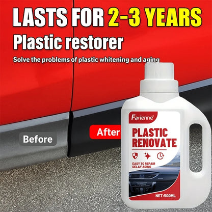 500ml Car Plastic Polishing Paste - Multi-Surface Polish for Leather, Plastic, Vinyl, Fabric - Fast-Drying, No Residue, for Car