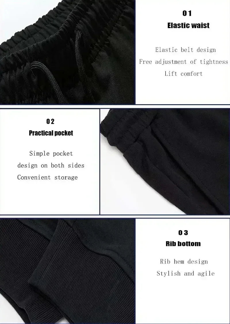 PARIS Letter Print Sweatshirt Suit Men's Fleece Hoodie Pants Set Spring Autumn Winter Warm Casual Sports Pullover Trousers Sets