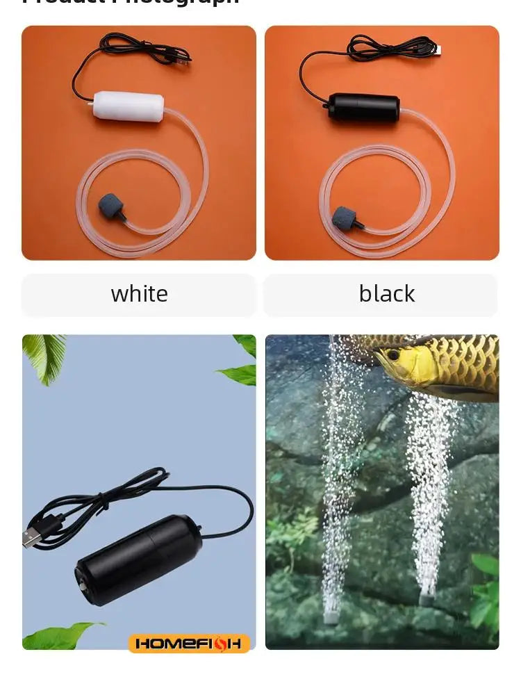Silent Oxygenator Small Oxygen Pump Portable Mini USB Charging Fish Tank Oxygen Pump Fish Farming Aquarium Supplies