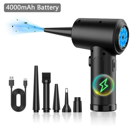 Electric Wireless Air Duster Compressed Air Blower Compressed Air for Cleaning Computer Keyboard Camera Car Home With LED Light