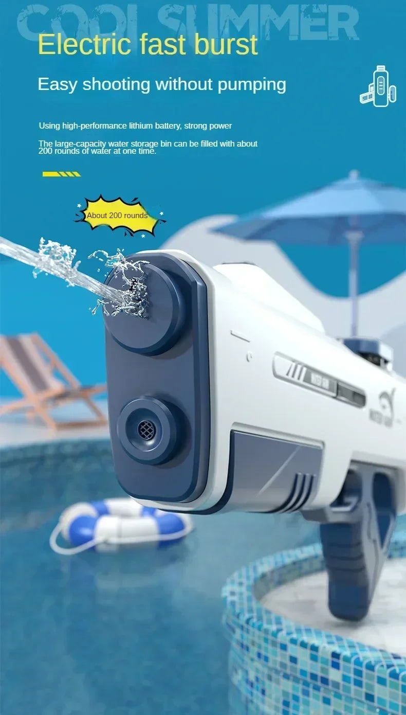 Kids Electric Water Gun Toys Summer Outdoor Beach Pool Garden Fight Games High Pressure Automatic Bursts Watergun Children Gifts