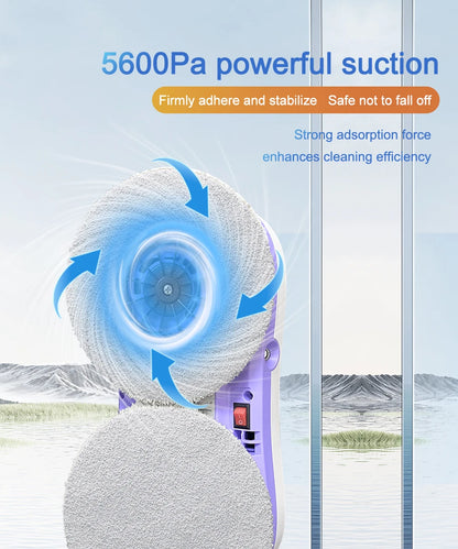 Smart Window Cleaning Robot with Dual Water Spray, Auto Robot Window Cleaner Edge Detection Remote Robotic Windows Washer