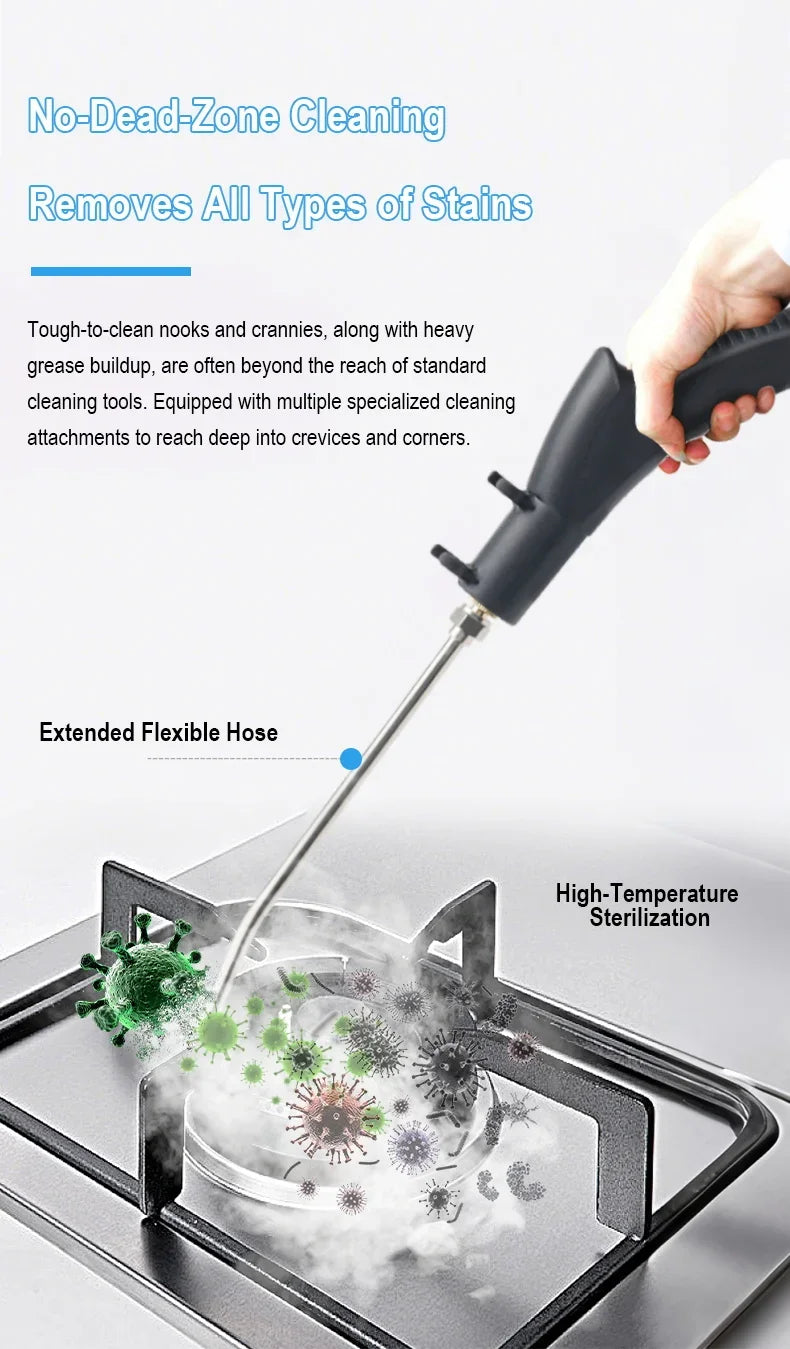 Multifunctional Handheld High Pressure Steam Cleaner Portable Household Steam Machine for Kitchen Hood Home Car Cleaning