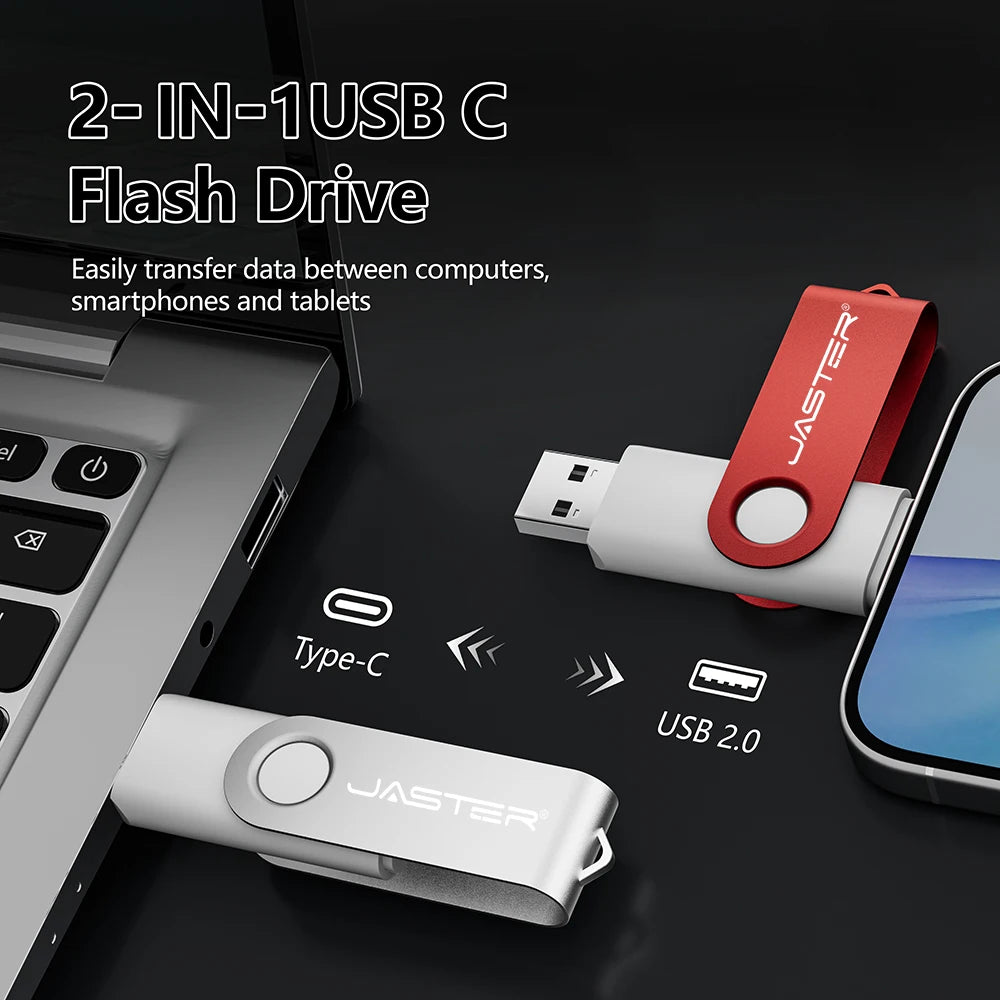 Free Custom Logo TYPE-C USB Flash Drive 128GB USB-C Pen Drive 64GB White Purple Memory Stick 32GB 16GB Pendrive Storage Device