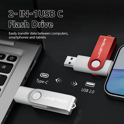 Free Custom Logo TYPE-C USB Flash Drive 128GB USB-C Pen Drive 64GB White Purple Memory Stick 32GB 16GB Pendrive Storage Device
