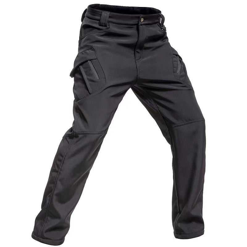 Men's City Cargo Autumn Winter Fleece Softshell Hiking Pants Fishing Climbing Trekking Casual Hunting Camping Trousers M-5XL