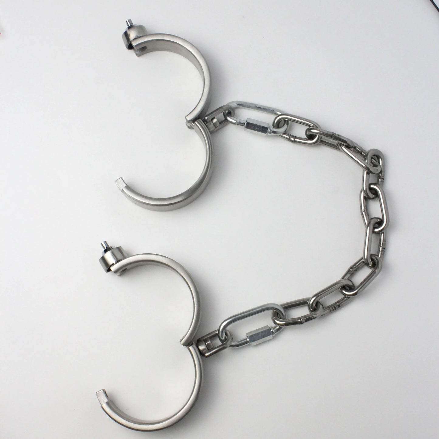 Heavy Duty Stainless Steel Handcuffs Ankle Cuffs Neck Collar Press Lock BDSM Restraints Bondage Adult Games Sex Toys for Couples