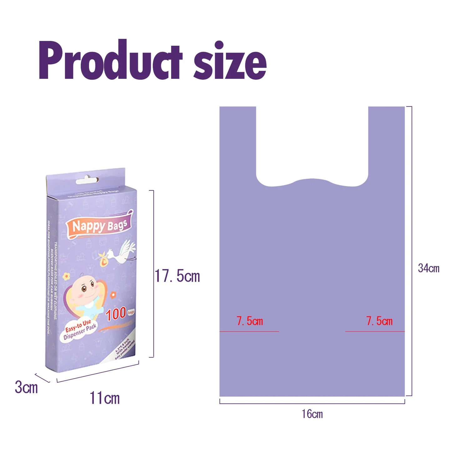 Portable Nappy Bags Disposable Scented Leak-proof Odor Removing Garbage Bag for Feminine Products Diaper Disposal Pet Waste Bags
