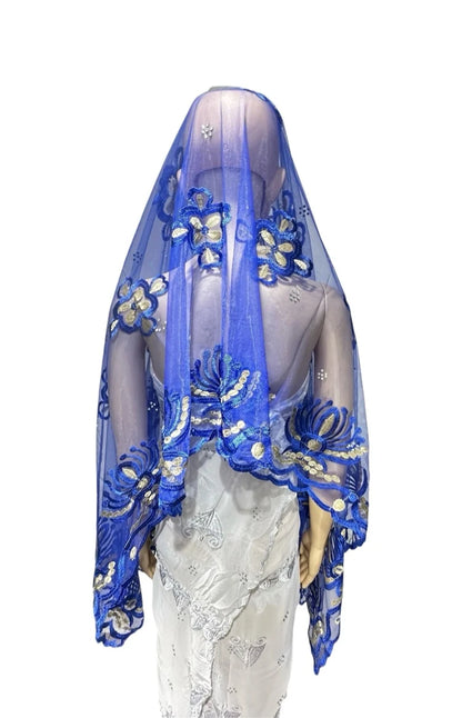 On Sale 2025 New African Net Hijab Scarf for Muslim Women African Dubai Islam Headscarf Embroidery Shawls Voile