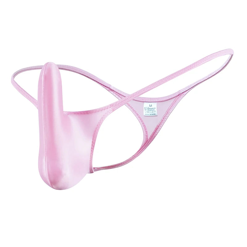 YAULAANG Sexy men's gloss gay underwear oily G-Strings thong Shiny low-waisted High Elasticity mens lingerie