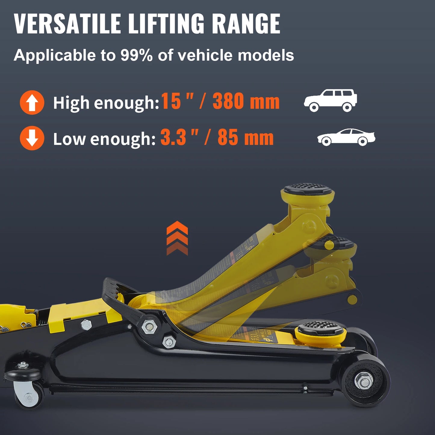 SucceBuy 2.5T Floor Hydraulic Jack Pneumatic Low Profile Floor Jack Heavy-Duty Steel Racing Floor Jack with Piston Lift Pump