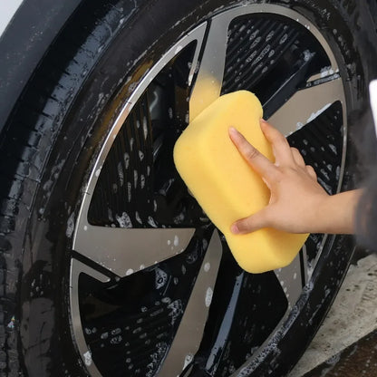 Large Car Wash Sponge Multi-Purpose High-Density Yellow Honeycomb Sponge Block for Automotive Detailing Waxing Seam Cleaning