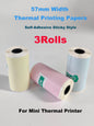 5 Rolls 10 Years Use PeripageThermal Adhesive Sticker Photo Paper for Cute Cat Mini Paperang Memobird Poooli Printers Supplies