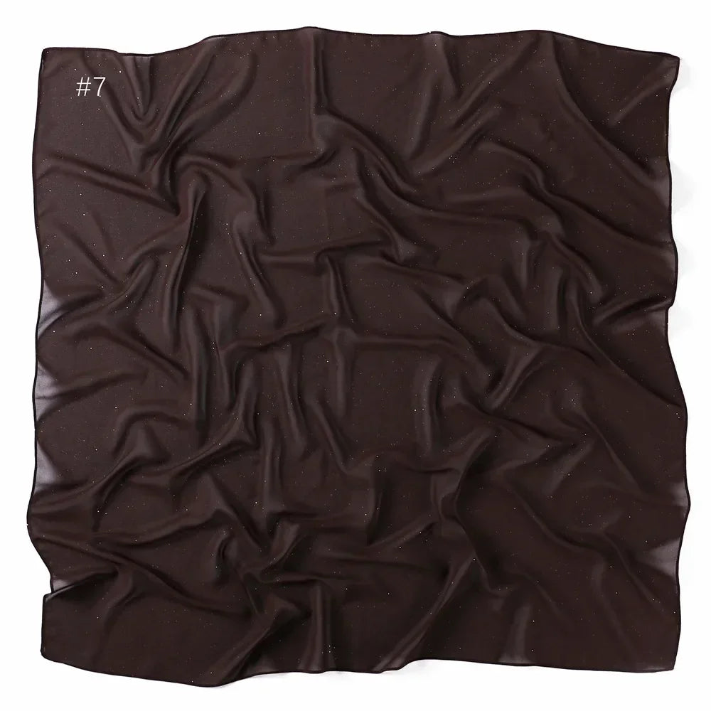 90*90cm Square Chiffon Hijab Scarf Women Solid Color Muslim Soft Head Scarf Islamic Shawls and Wraps Headband Musulman Scarves