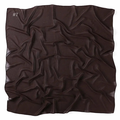 90*90cm Square Chiffon Hijab Scarf Women Solid Color Muslim Soft Head Scarf Islamic Shawls and Wraps Headband Musulman Scarves