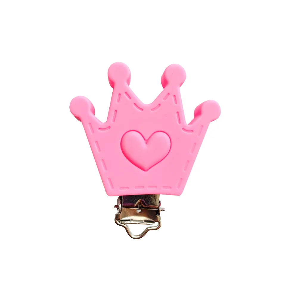 10pcs Silicone Heart Pacifier Clips DIY Baby Teething Teether Necklace Bead Tool Nurs Gift Nipple Chain Accessories