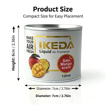 IKEDA Salo Mango Air Freshener Liquid 120ml, IKEDA Odor Eliminator, Long-Lasting Deodorizing Spray for Room & Car