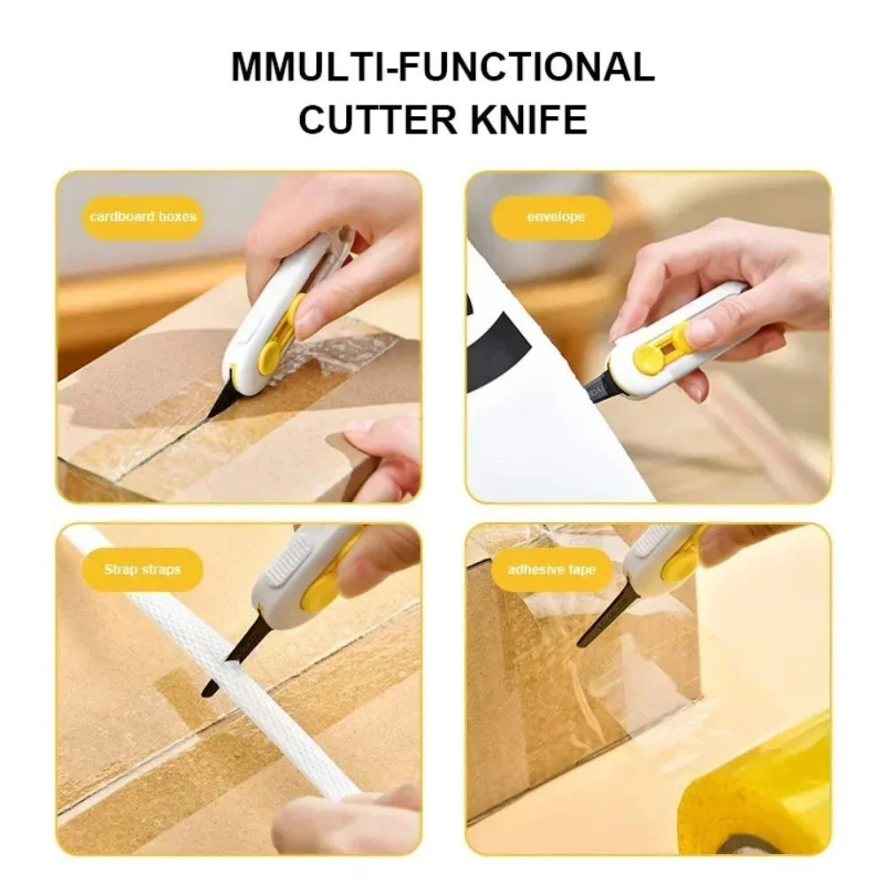 1pc, Magnetic Mini Box Cutter Portable Box Cutter Letter Opener and Paper Cutter Retractable Blade Durable ABS Material Mini Box