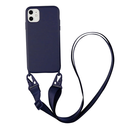 2024 Silicone Lanyard Phone Case For iPhone 12 13 Mini 14 15 16 Pro Max X XR XS Cover With Neck Strap Crossbody Necklace Cord