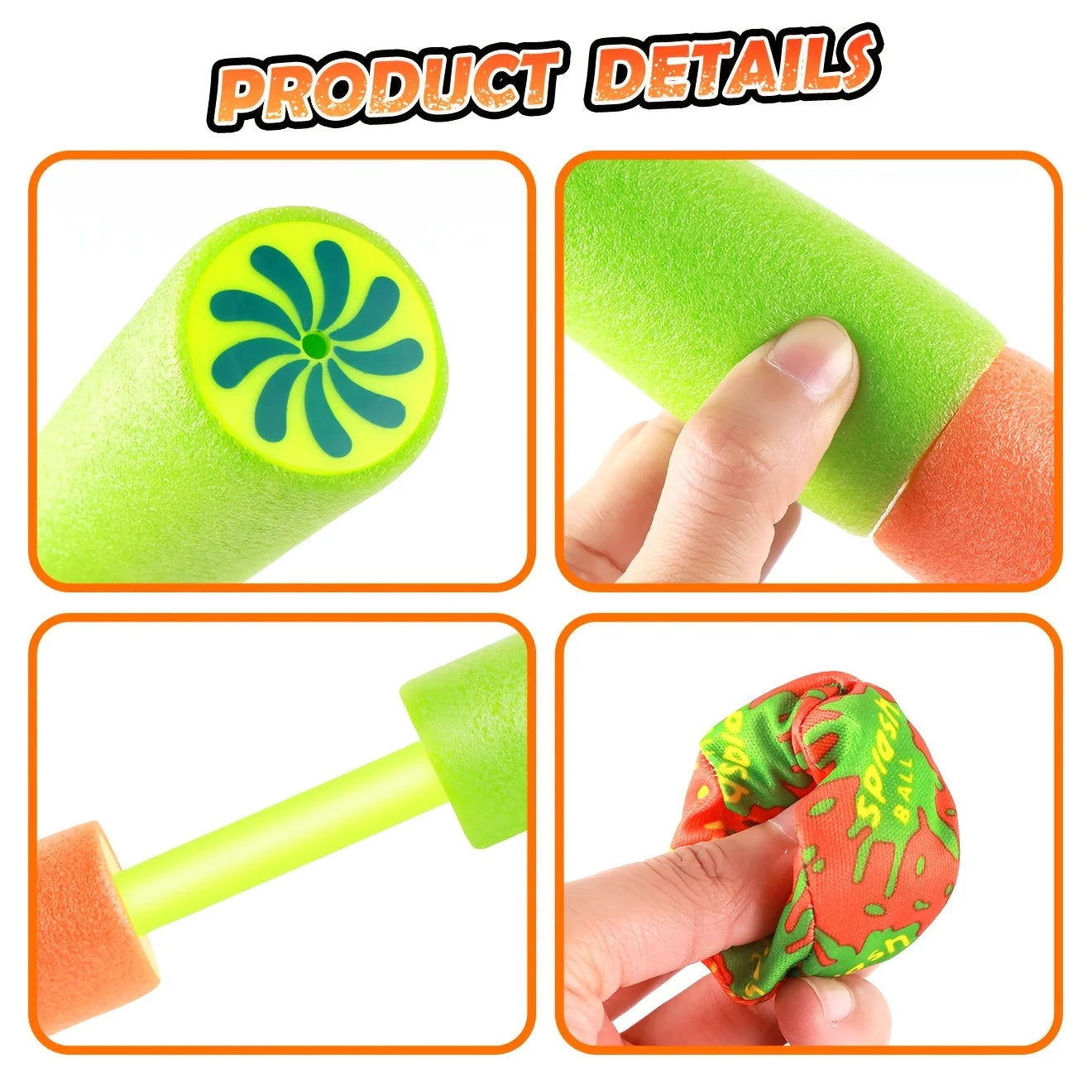 8/16Pcs Small Water Guns And Absorbent Water Balloons Toys Summer Foam WaterGun Outdoor Swimming Pool Beach Party Games Toys