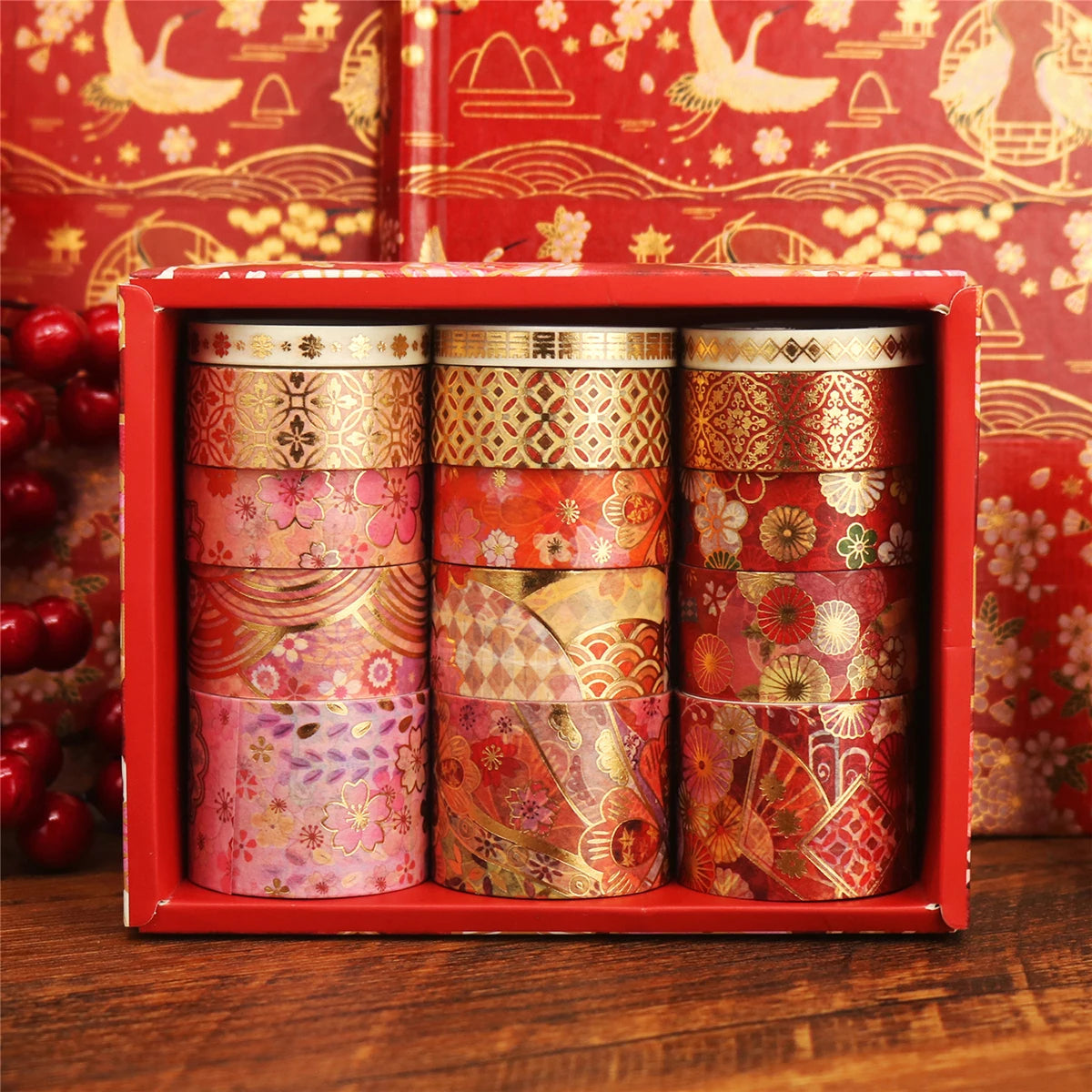 15 Rolls of Floral Foil Stamping and Washi Tape Set – Decorative Masking Tape for DIY Gifts, Scrapbooking, Photo Frames