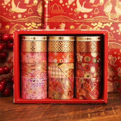 15 Rolls of Floral Foil Stamping and Washi Tape Set – Decorative Masking Tape for DIY Gifts, Scrapbooking, Photo Frames
