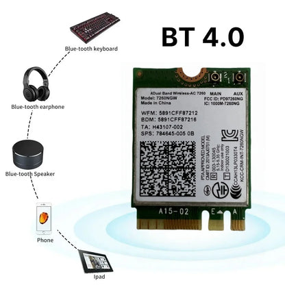 For Lenovo ThinkCentre M710Q M720Q M920Q M920X Wifi Antenna Cable Card 7260AC WiFi Wireless Network Card