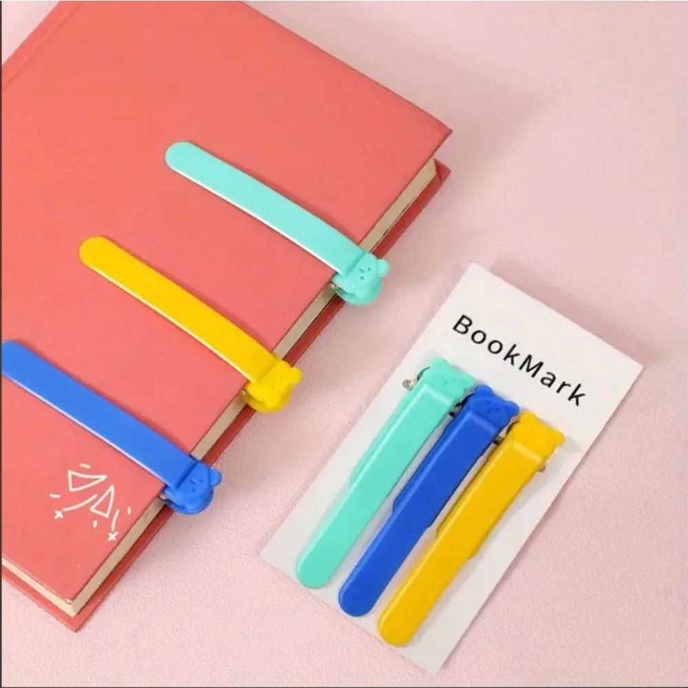 3pcs silicone bookmarks, automatic page turning  memory bookmark record, book cover and multi-function reading clip