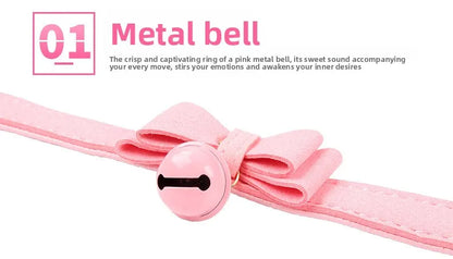 6 Colors Sexy PU Leather Bowknot Necklace Collar With Bell Bdsm Cosplay Slave For Women Bondage Gothic Choker Exotic Accessories