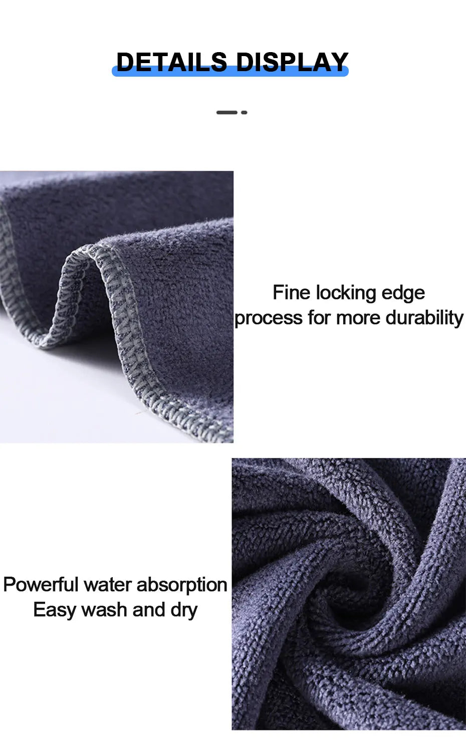 SEAMETAL Large Size Microfiber Towels Car Washing Towel 160x60cm Car Whole Body Cleaning Dry/Wet Dual Use Super Absorbent Rags