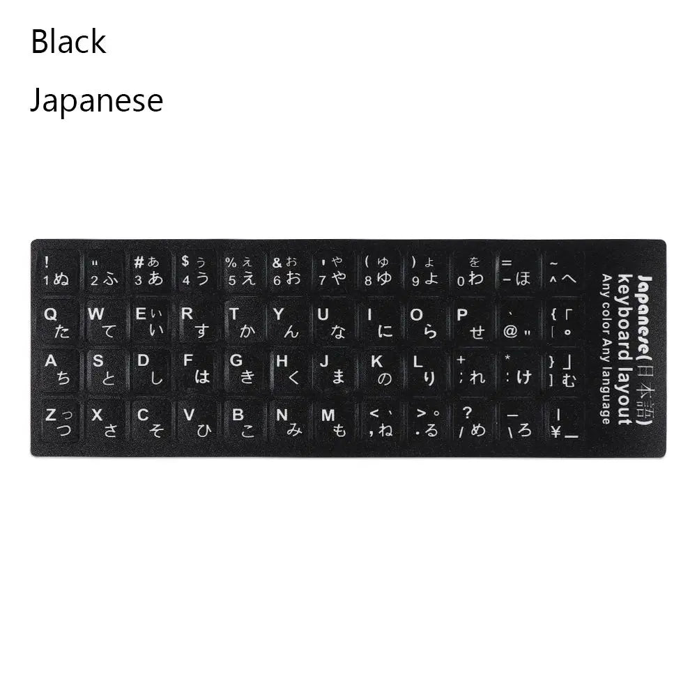 Non-slip Arabic Deutsch Spanish Keyboard Stickers Russian Letter Alphabet Layout English Wear-resistant Keyboard Covers