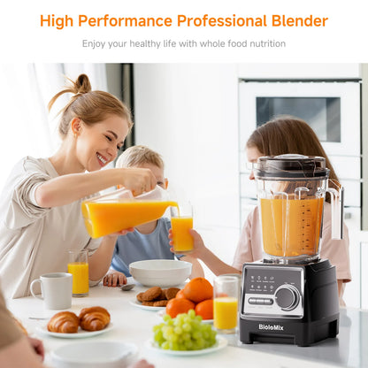 BioloMix 1500W Professional Blender With 2.6L BPA Free Jar With 6 Blades, 7 Preset Program for Smoothies, Shakes, Nut Milk