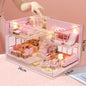 Doll House Kit 3D Wooden Mini DollHouse Assembly Building with Furniture Kit Toy For Birthday Gift 3D Puzzle Handmade Home Decor