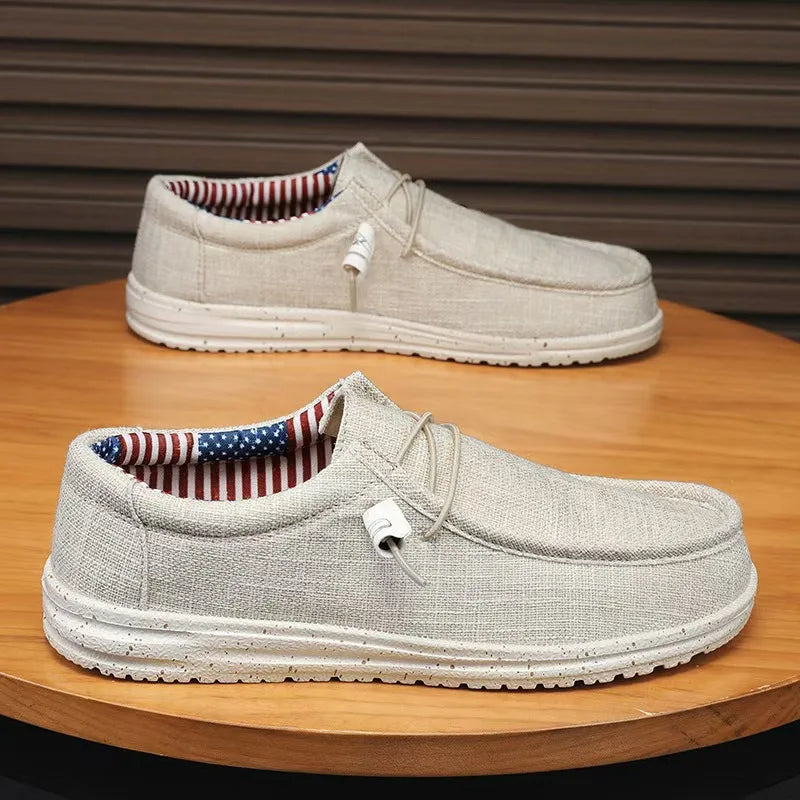 Men's Casual Shoes Lightweight Loafers Soft man Canvas Shoes Vulcanized Shoes for men Driving Flat Shoe Slip-on Outdoor Sneakers