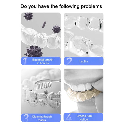 Portable Electric Vibration Cleaner Dental Braces Cleaning Machine Multi-function Cleaner For Jewelry Dentures Retainer 2026 New