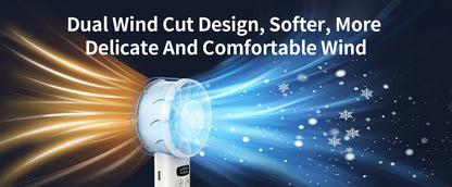 Portable Mini Fan Handheld Fan Ice Compress LED Display Ice Face 100 Wind Speeds 5200mAh USB Rechargeable Battery Fan
