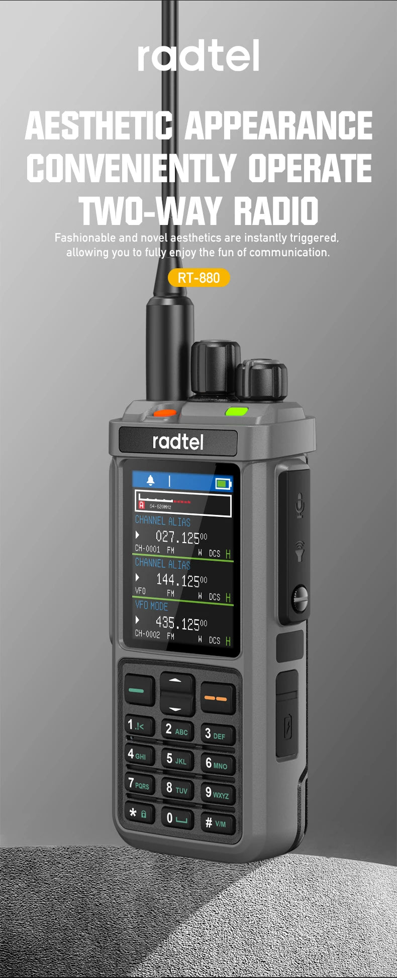 Radtel RT-880G 10w APRS+GPS Ham Radio with Cross Band Repeater Short Wave HF SSB CB  Walkie Talkie  AM USB LSB CW 1024 Channels
