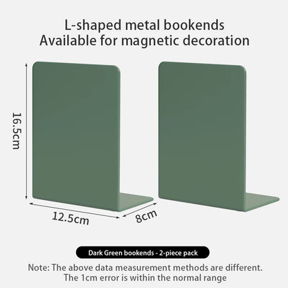 Bookends 6 Pair, White Metal Book Ends, Bookends for Shelves, Book Stopper for Heavy Books, Book Dividers for Home Office