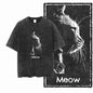 COOLMIND DB Cat Printed Cotton Acid Washed Exclusive Graphic Unisex T Shirt Cool Streetwear Men Tshirts Big Size Tee for Men