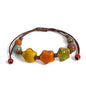 Handmade Glazed Ceramic Star Bracelet Adjustable Woven String Jewelry for Women Men Boho Style Gift S02-033