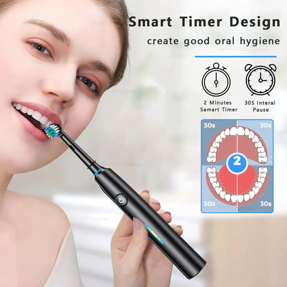 Electric Toothbrush Rechargeable Deep Clean Whitening Teeth for Adult Toothbrush Rotation Toothbrush with 4/8 Replacement Heads