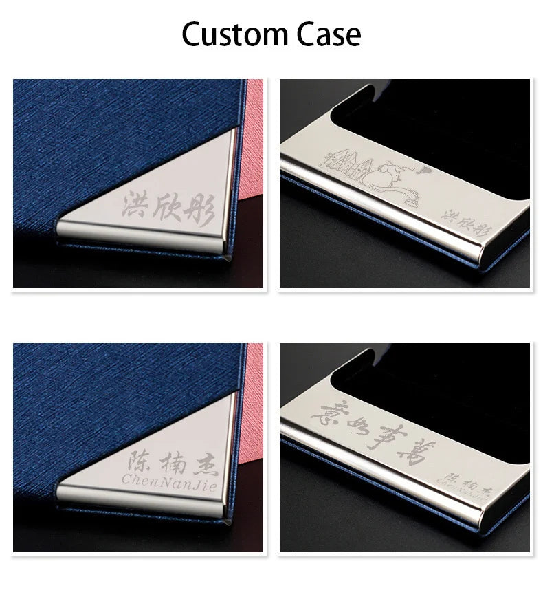 Luxury Wallet PU Leather Business ID Credit Card Holder For Women Men Fashion Brand Metal Aluminum Card Case